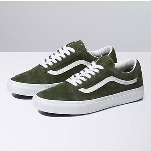 Old Skool Pig Suede Vans - Olive Green
